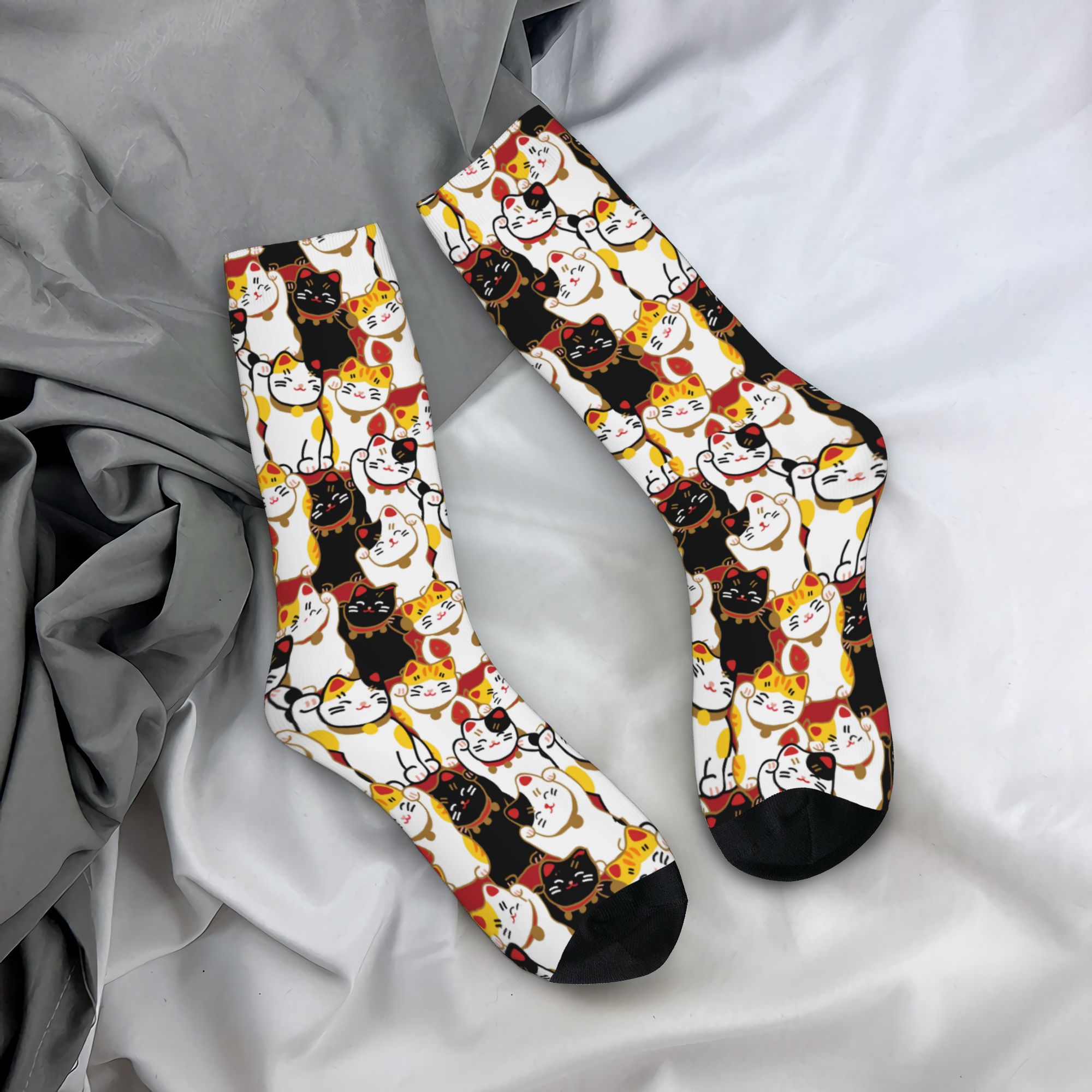 3D Printing Custom - Chaussettes personnalisées Lucky Cat pour hommes,